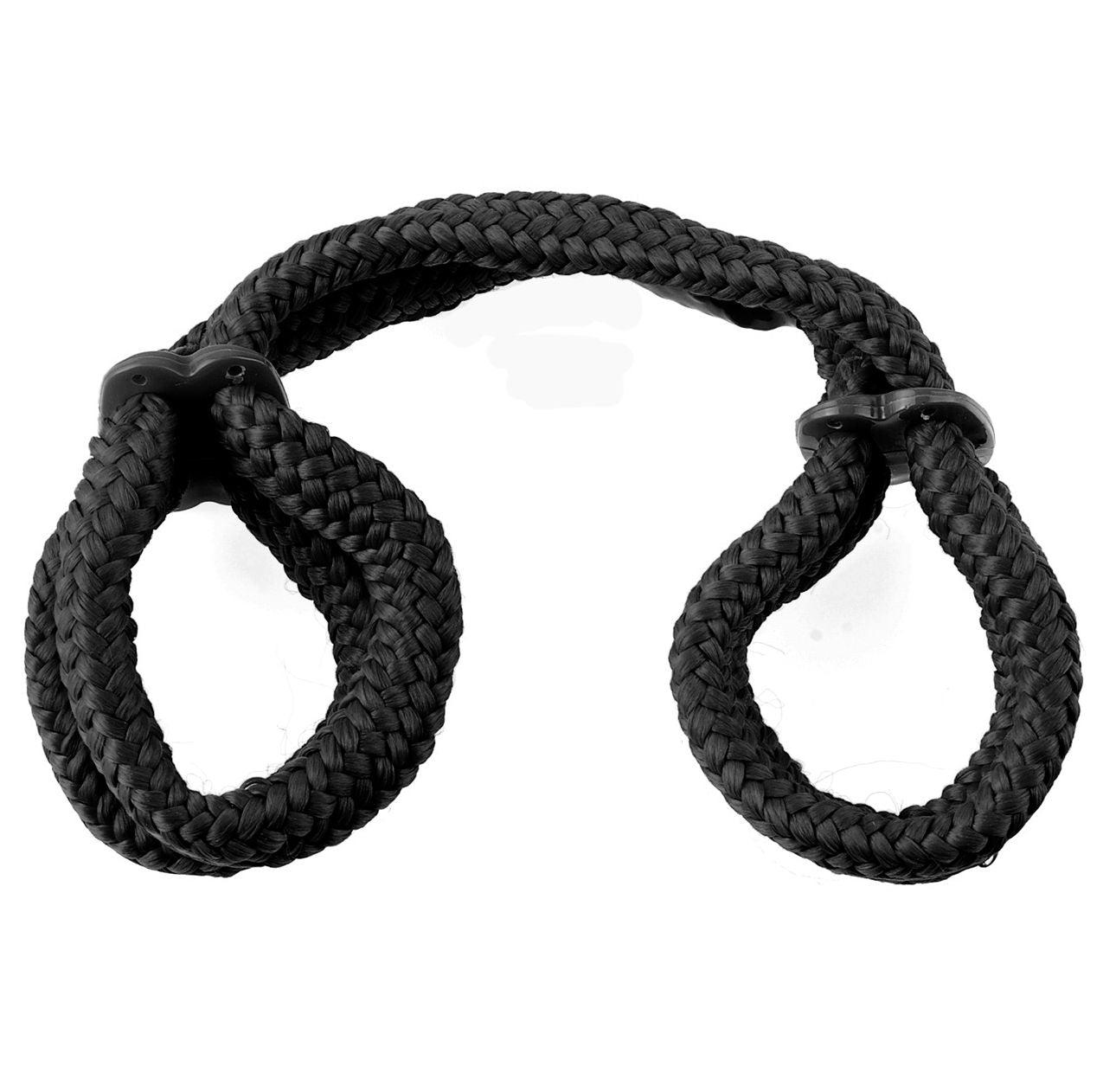 Fetish Fantasy Series Silk Rope Love Cuffs - Black - Love It Wet