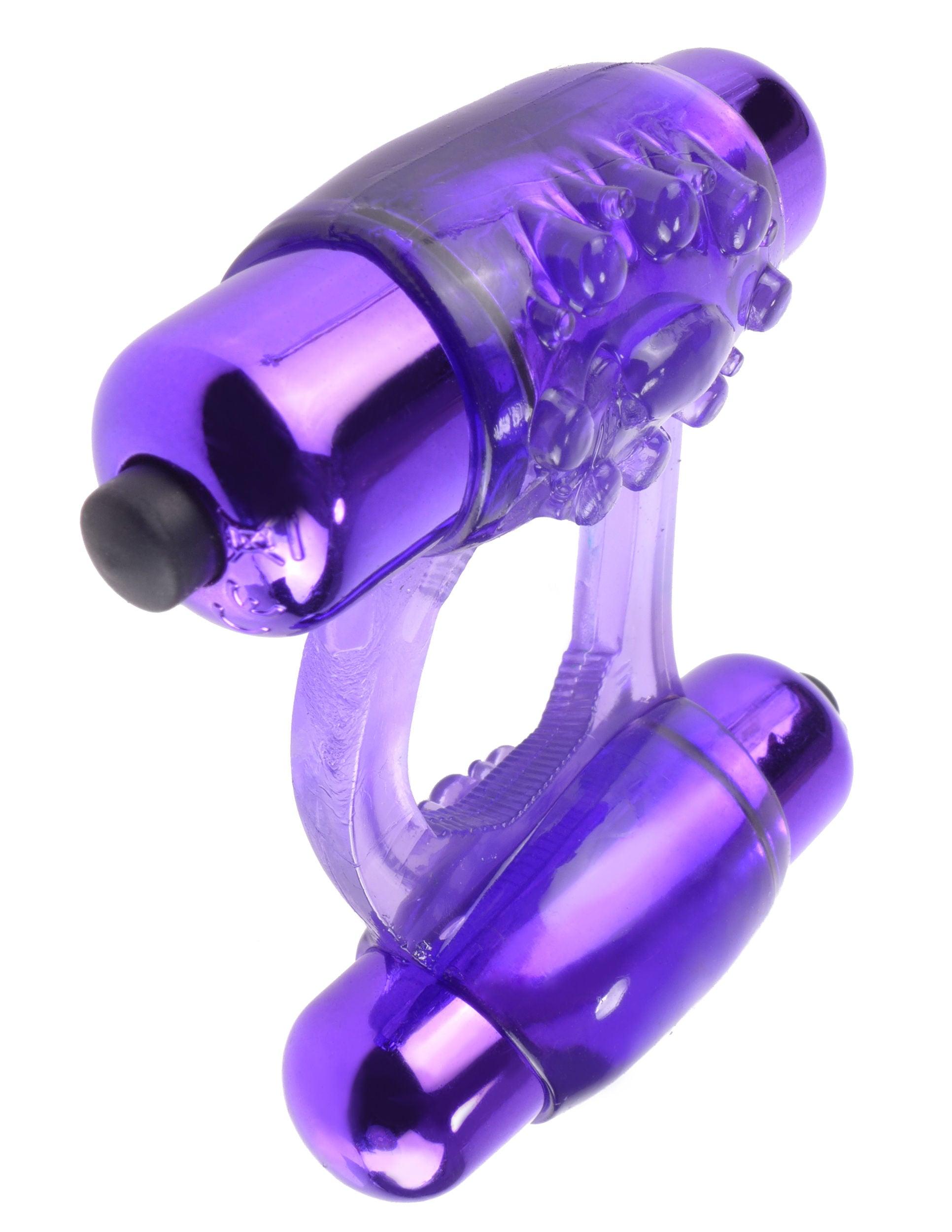 Fantasy C-Ringz Duo-Vibrating Super Ring Purple - Love It Wet