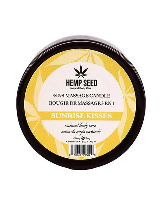 Hemp Seed 3-in-1 Massage Candle - Sunrise Kisses 6 Oz - Love It Wet